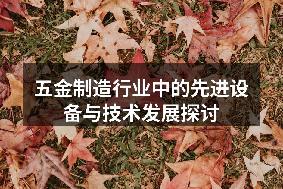 五金制造行业中的先进设备与技术发展探讨